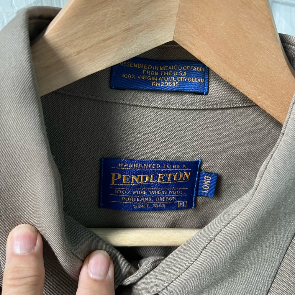 Pendleton Tan Casual Button Down Shirt High Quality Fabric